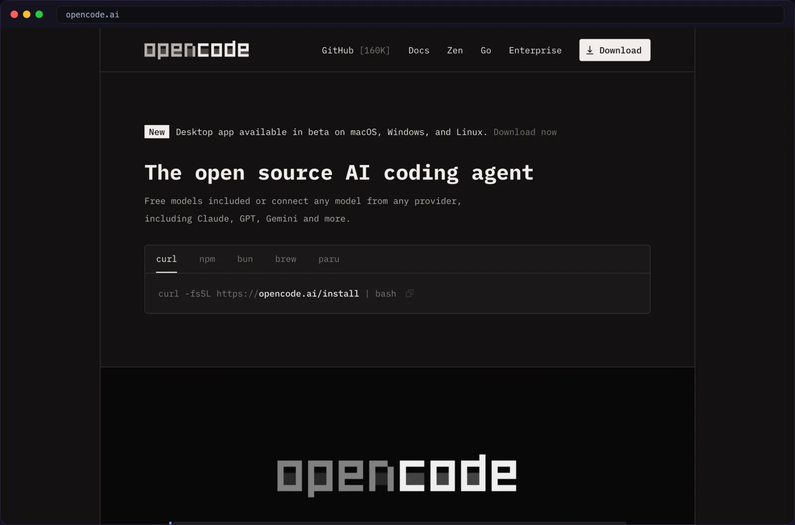 /blogimages/opencodeopensourcecodingagent2026/shots/opencodehome.webp